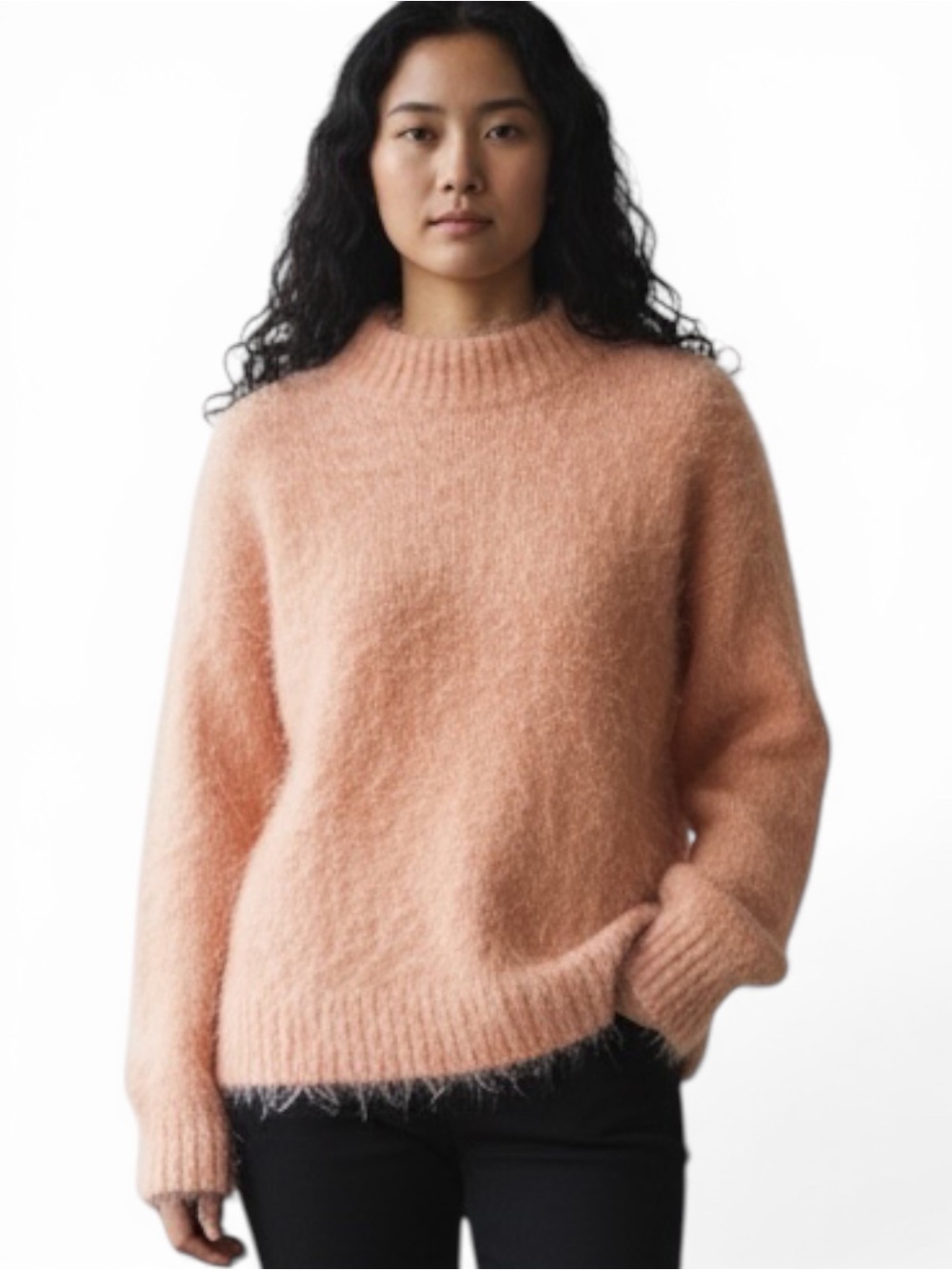 Soft Surroundings Fluffy Women’s Mock Turtleneck In Blush Size M